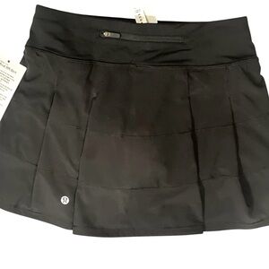 NWT Lululemon Pace Rival MR Skirt Long Black Size 4 Tennis Skirt
